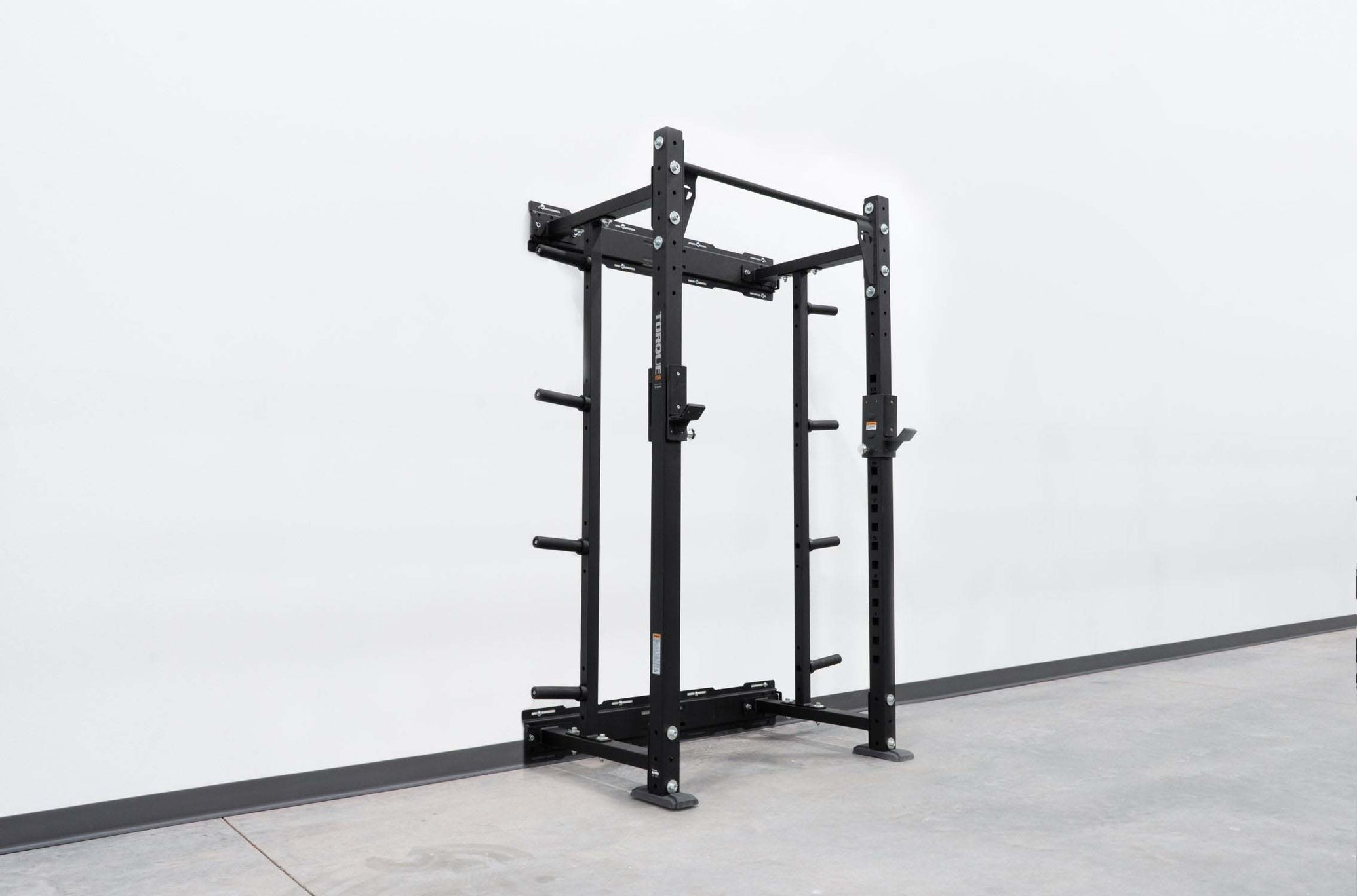 wall-mounted squat rack with storage